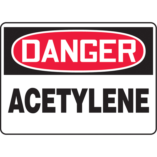 "Acetylene" Sign, 7" x 10", Aluminum, English