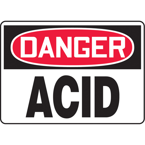 "Acid" Sign, 7" x 10", Aluminum, English