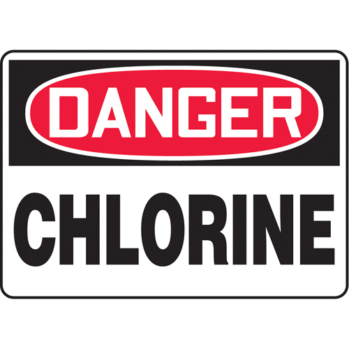 "Chlorine" Sign, 7" x 10", Aluminum, English
