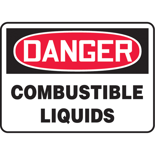 "Combustible Liquids" Sign, 7" x 10", Aluminum, English