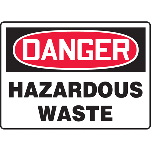 "Hazardous Waste" Sign, 7" x 10", Aluminum, English