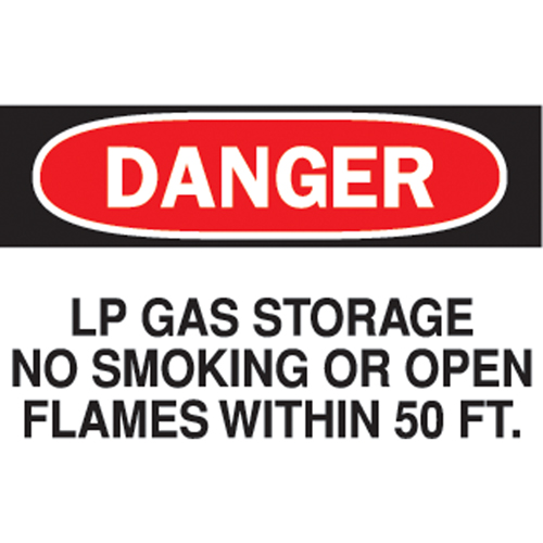 "LP Gas Storage" Sign, 10" x 14", Aluminum, English