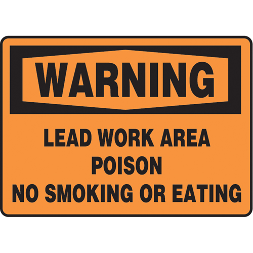 "Lead Work Area" Sign, 7" x 10", Vinyl, English