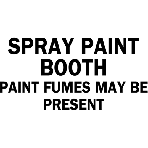 "Spray Paint Booth" Sign, 10" x 14", Aluminum, English