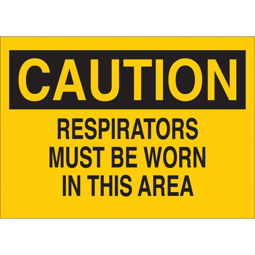 "Respirators Must Be Worn" Sign, 10" x 14", Vinyl, English
