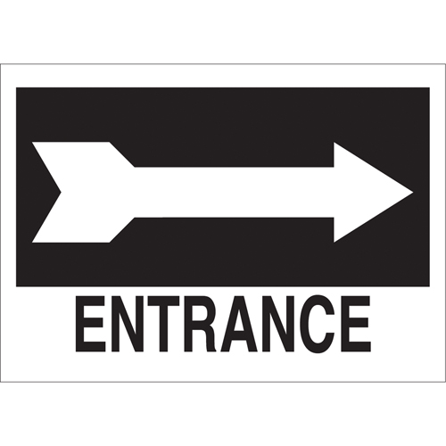 "Entrance" Sign, 10" x 14", Plastic, English with Pictogram