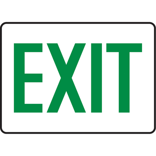 "Exit" Sign, 7" x 10", Aluminum, English