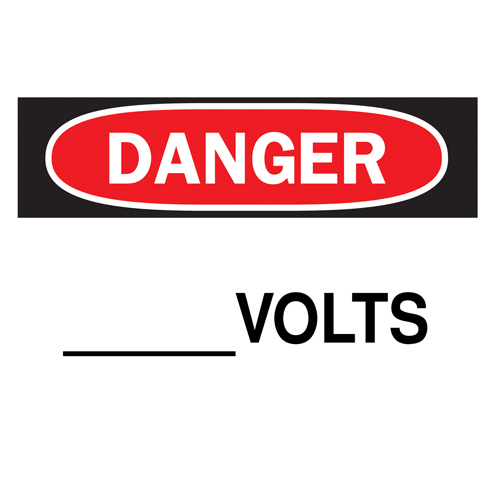 Customizable "Volts" Sign, 7" x 10", Aluminum, English