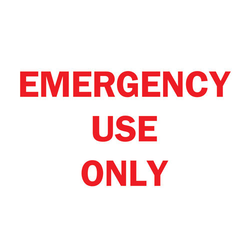 "Emergency Use Only" Sign, 7" x 10", Aluminum, English