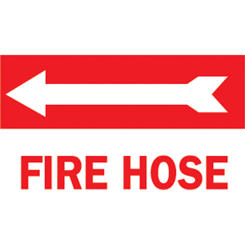 "Fire Hose" Sign, 10" x 14", Plastic, English with Pictogram
