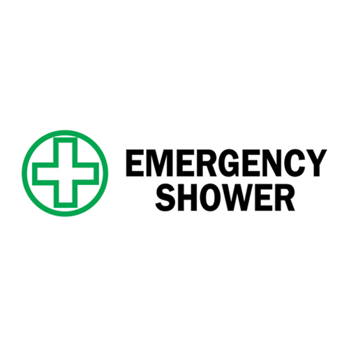 "Emergency Shower" Sign, 5" x 14", Vinyl, English with Pictogram