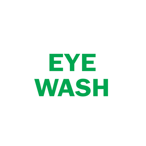 "Eye Wash" Sign, 7" x 10", Plastic, English