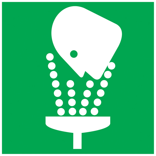 Emergency Eyewash Sign, 7" x 10", Aluminum, Pictogram