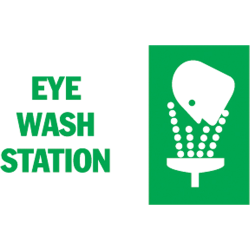 "Eye Wash" Sign, 10" x 14", Aluminum, English with Pictogram
