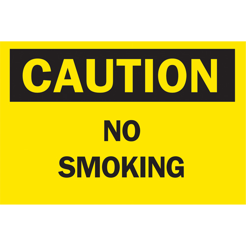 "No Smoking" Sign, 10" x 14", Aluminum, English