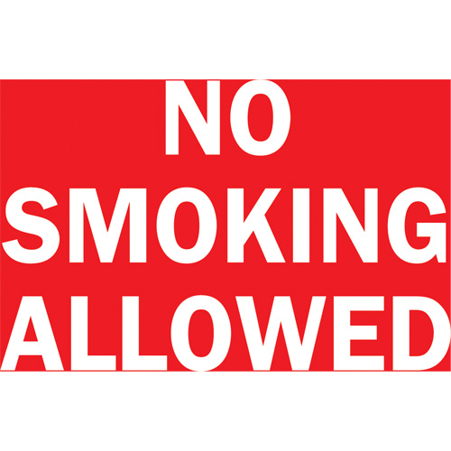 "No Smoking" Sign, 10" x 14", Vinyl, English