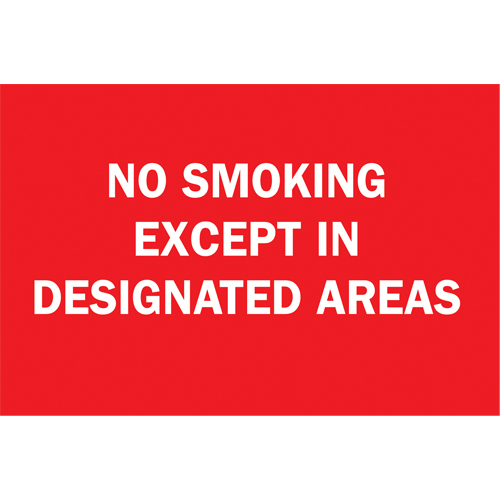 "No Smoking" Sign, 7" x 10", Aluminum, English