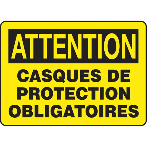 "Casques de protection" Sign, 10" x 14", Aluminum, French