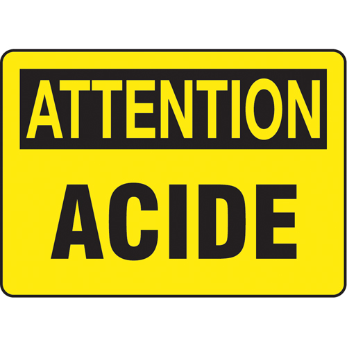 "Acide" Sign, 7" x 10", Aluminum, French