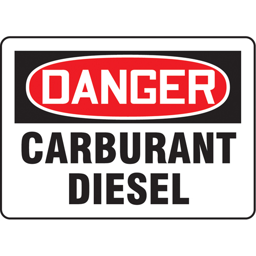 "Carburant Diesel" Sign, 7" x 10", Aluminum, English with Pictogram