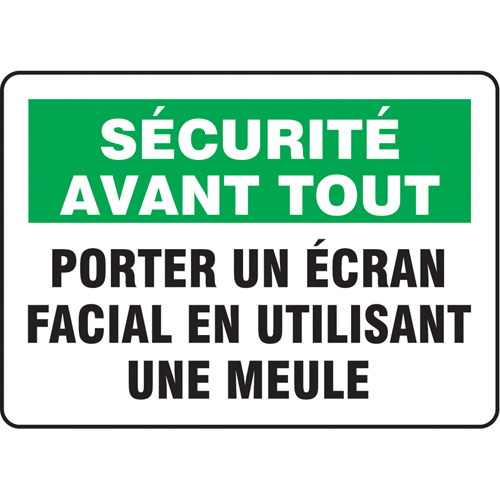 "Porter un écran facial" Sign, 10" x 14", Aluminum, French