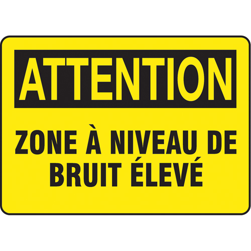 "Zone à niveau de bruit élevé" Sign, 7" x 10", Aluminum, French