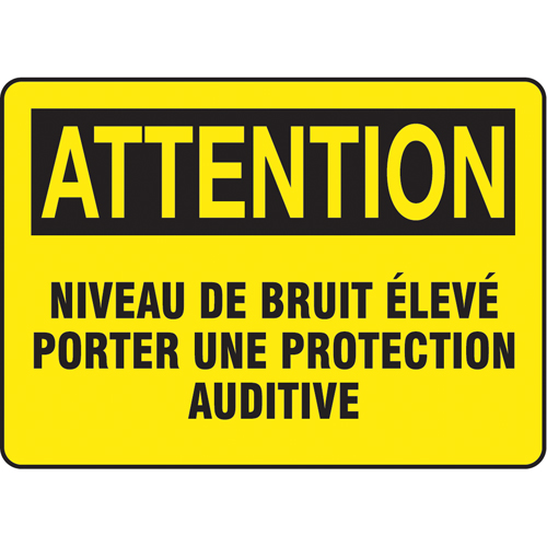 "Protection auditive" Sign, 7" x 10", Aluminum, French