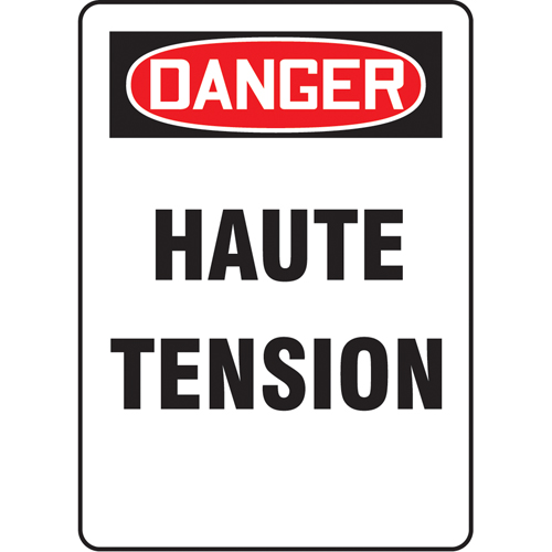 "Haute tension" Sign, 10" x 7", Aluminum, French