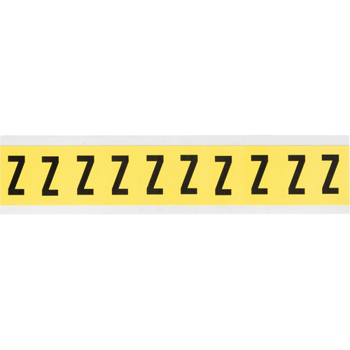 Repositionable Individual Number & Letter Labels, Z, 1" H, Black on Yellow
