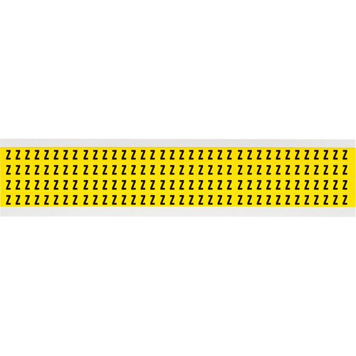Repositionable Individual Number & Letter Labels, Z, 1/4" H, Black on Yellow
