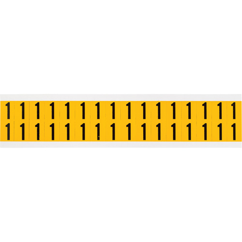 Individual Number and Letter Labels, 1, 5/8" H, Black on Yellow