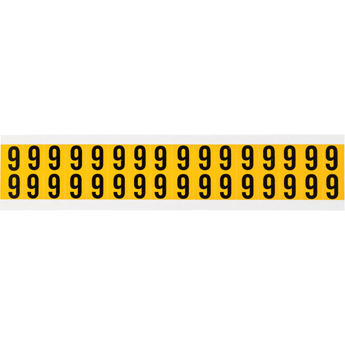 Individual Number and Letter Labels, 6, 5/8" H, Black on Yellow