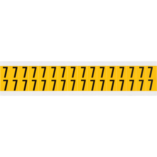 Individual Number and Letter Labels, 7, 5/8" H, Black on Yellow