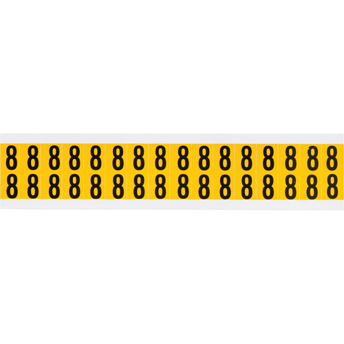 Individual Number and Letter Labels, 8, 5/8" H, Black on Yellow