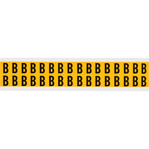 Individual Number and Letter Labels, B, 5/8" H, Black on Yellow