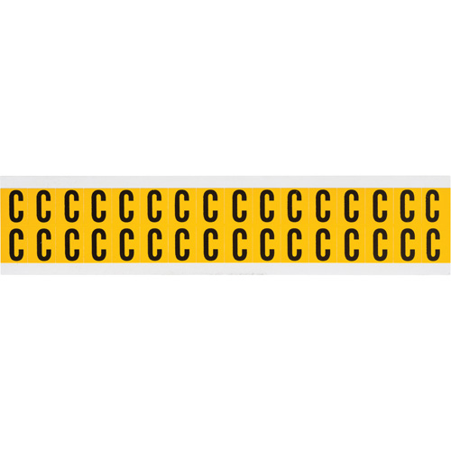 Individual Number and Letter Labels, C, 5/8" H, Black on Yellow