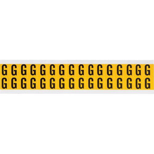 Individual Number and Letter Labels, G, 5/8" H, Black on Yellow