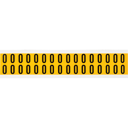 Individual Number & Letter Labels, O, 5/8" H, Black on Yellow