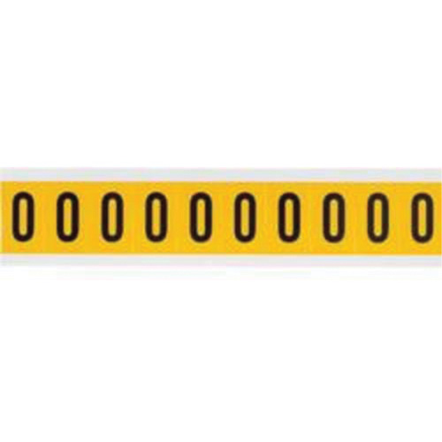 Individual Number and Letter Labels, 0, 1" H, Black on Yellow