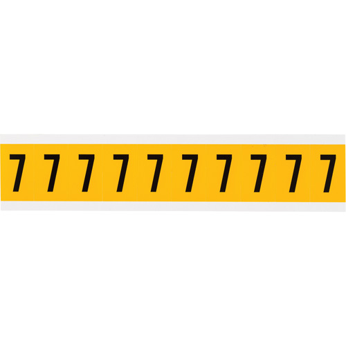 Individual Number and Letter Label, 7, 1" H, Black on Yellow