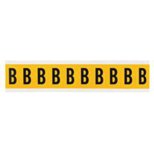 Individual Number and Letter Labels, B, 1" H, Black on Yellow