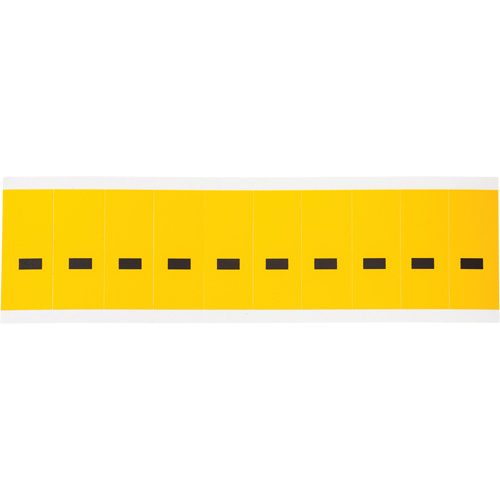 Individual Number & Letter Labels, Dash (-), 2" H, Black on Yellow