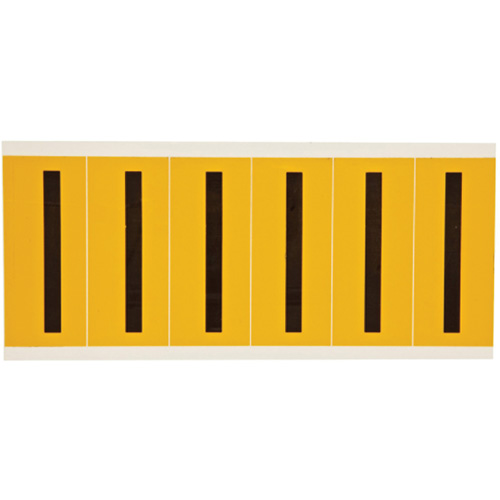 Individual Number and Letter Labels, I, 3" H, Black on Yellow