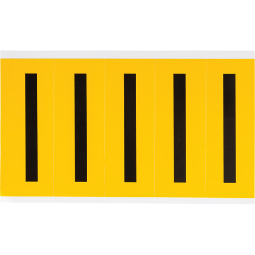 Individual Number and Letter Labels, I, 4" H, Black on Yellow