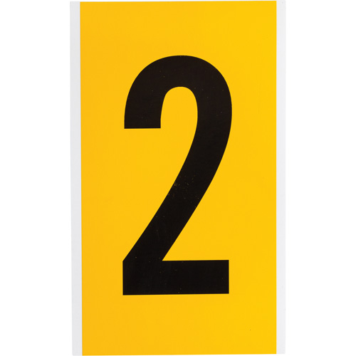 Individual Number and Letter Label, 2, 6" H, Black on Yellow