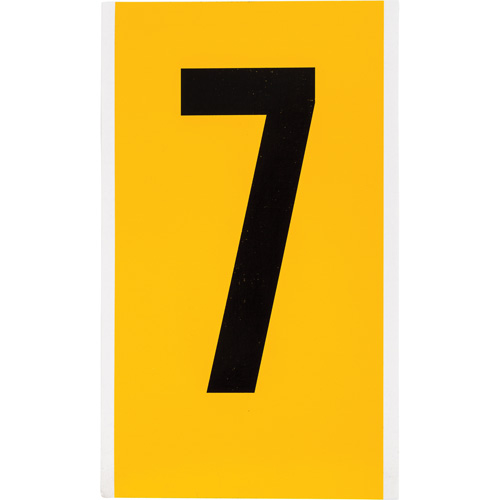 Individual Number and Letter Label, 7, 6" H, Black on Yellow
