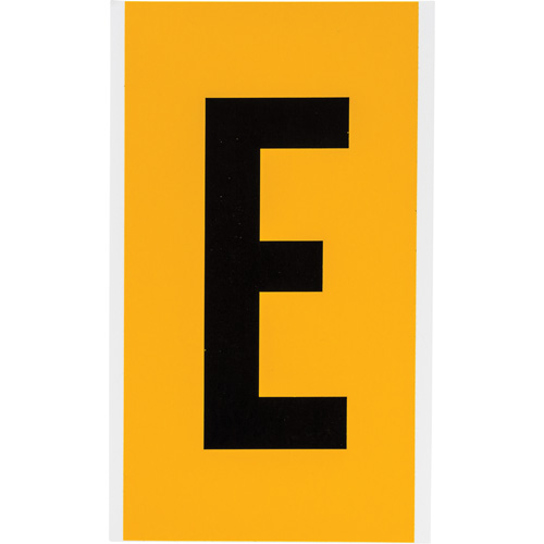 Individual Number and Letter Label, E, 6" H, Black on Yellow