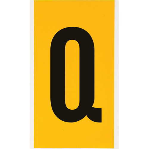 Individual Number & Letter Labels, Q, 6" H, Black on Yellow
