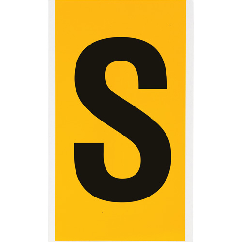 Individual Number & Letter Label, S, 6" H, Black on Yellow