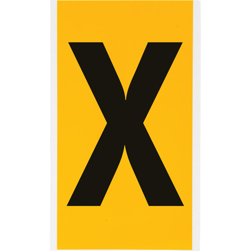 Individual Number & Letter Labels, X, 6" H, Black on Yellow